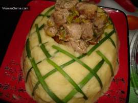 Картофельный башмак с имбирным мясом