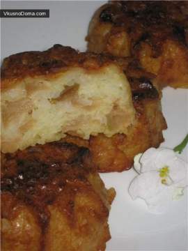 Порционная рисовая запеканка с яблоками