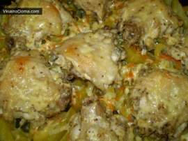 Картофель с куриными спинками