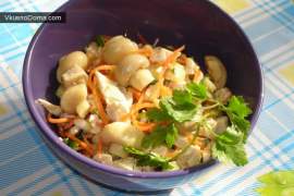 Куриный салат с корейской морковкой без заправки