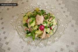 Овощной салат с тунцом 