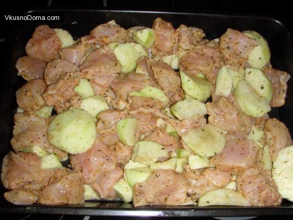 куриное мясо и яблоки куриное мясо и яблоки