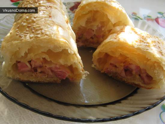 рулет с ветчиной и сыром