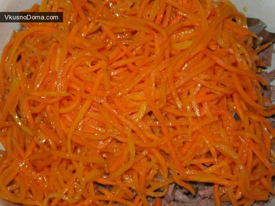 Готовим салат с сердцем и морковью по-корейски