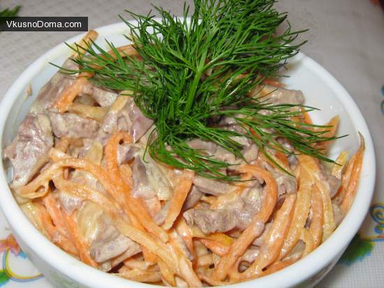 Салат с сердцем и морковью по-корейски