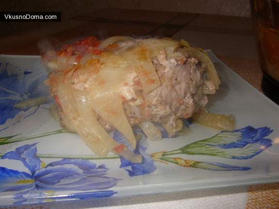 фото запеченного мяса с луком