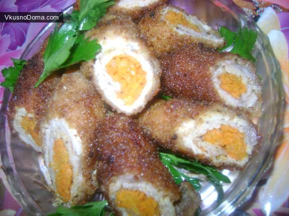 Рулетики с корейской морковкой