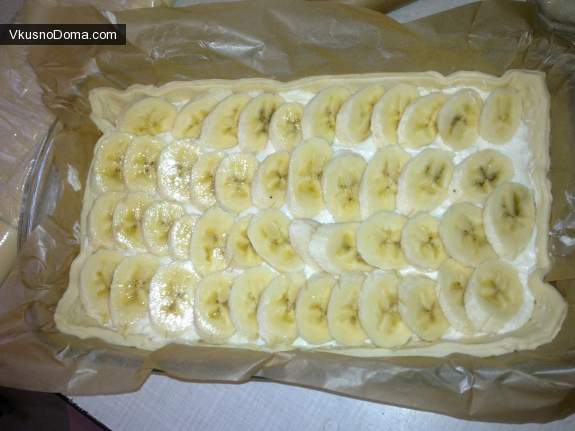 творожно-банановый пирог