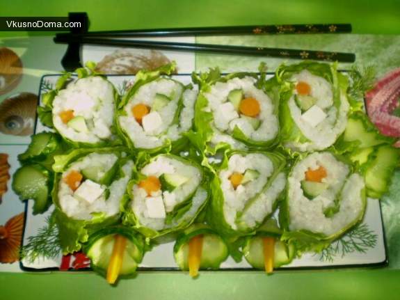 Овощные роллы с рисом