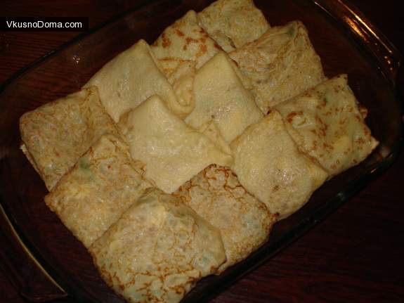 Блины с капустой и яйцом