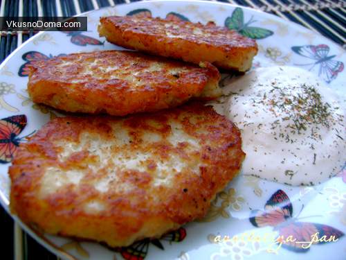 Оладики с капустой и фасолью